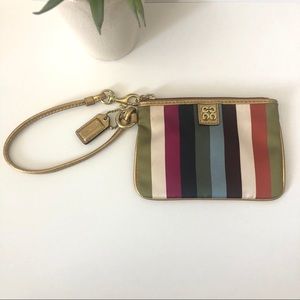 Coach Julia Legacy Stripe Wristlet Wallet Bag